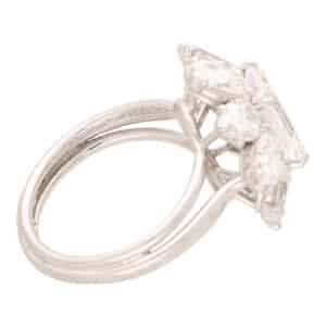 Certified Vintage Cartier D-Colour Emerald Cut Cluster Ring