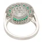 GIA Certified Diamond and Emerald Double Target Ring