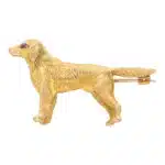 Vintage Ruby Eyed Dog Brooch