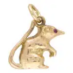Vintage Ruby Eyed Rodent Charm
