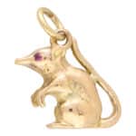 Vintage Ruby Eyed Rodent Charm