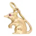 Vintage Ruby Eyed Rodent Charm
