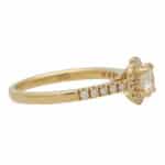 Contemporary Diamond Halo Ring in Yellow Gold