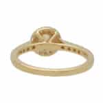 Contemporary Diamond Halo Ring in Yellow Gold