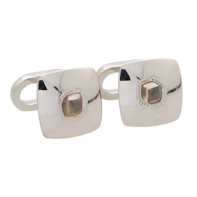 Vintage De Beers Talisman Rough Diamond Cufflinks