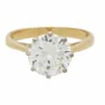 GIA Certified Vintage Boodles 3.18ct Diamond Solitaire Ring