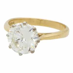 GIA Certified Vintage Boodles 3.18ct Diamond Solitaire Ring