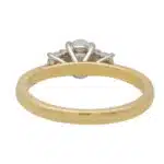 Contemporary GIA Certified Oval Diamond Three Stone Ring