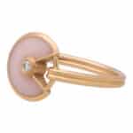 Vintage Cartier Pink Opal and Diamond Amulette Ring