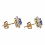 Contemporary Sapphire and Diamond Floral Cluster Earrings