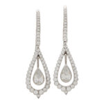 Contemporary Pear Cut Diamond Garland Drop Earrings