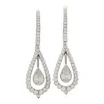 Contemporary Pear Cut Diamond Garland Drop Earrings