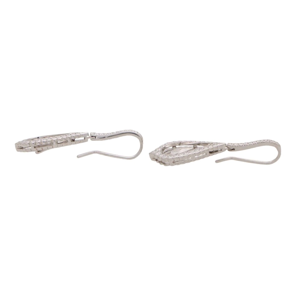 Contemporary Pear Cut Diamond Garland Drop Earrings