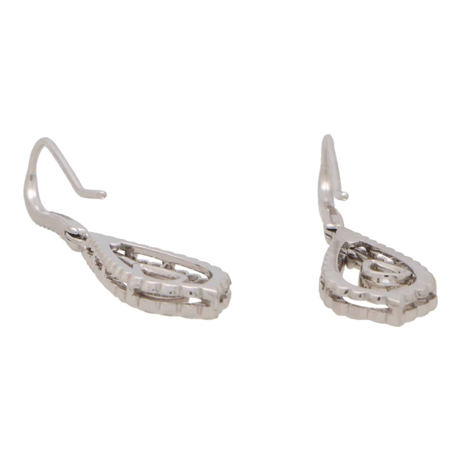 Contemporary Pear Cut Diamond Garland Drop Earrings