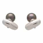 Vintage Mikimoto Tahitian Pearl Swivel Back Cufflinks