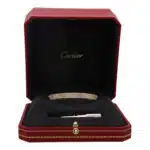 Vintage Cartier Love Bangle in White Gold Size 17
