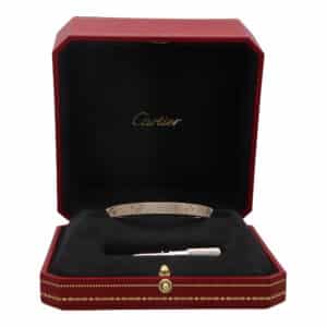 Vintage Cartier Love Bangle in White Gold Size 17