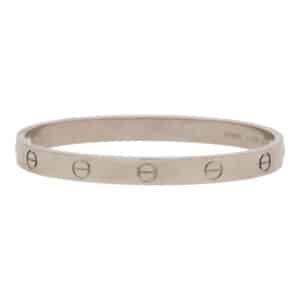 Vintage Cartier Love Bangle in White Gold Size 17