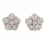 Vintage Floral Diamond Stud Earrings