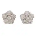 Vintage Floral Diamond Stud Earrings