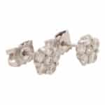 Vintage Floral Diamond Stud Earrings