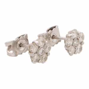 Vintage Floral Diamond Stud Earrings