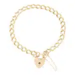 Vintage 1970's Open Link Heart Padlock Bracelet