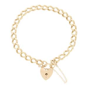 Vintage 1970's Open Link Heart Padlock Bracelet