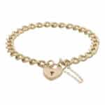 Vintage 1970's Open Link Heart Padlock Bracelet