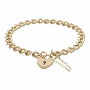 Vintage 1970's Open Link Heart Padlock Bracelet