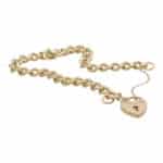 Vintage 1970's Open Link Heart Padlock Bracelet