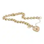 Vintage 1970's Open Link Heart Padlock Bracelet