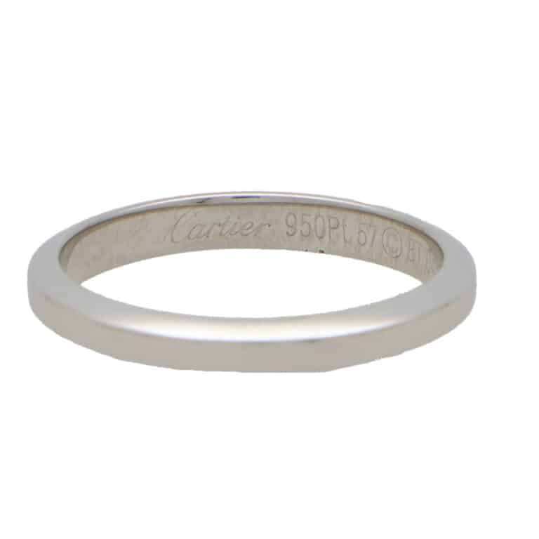 Vintage C de Cartier Platinum Wedding Band, Size 57