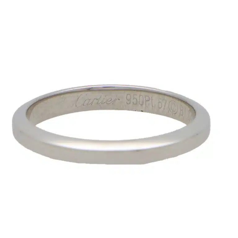 Vintage C de Cartier Platinum Wedding Band, Size 57