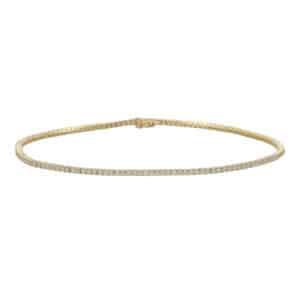 Contemporary 2.18ct Diamond Yellow Gold Line Bracelet