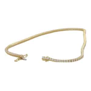 Contemporary 2.18ct Diamond Yellow Gold Line Bracelet