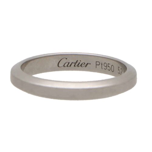 Vintage C de Cartier Platinum Wedding Band, Size 57