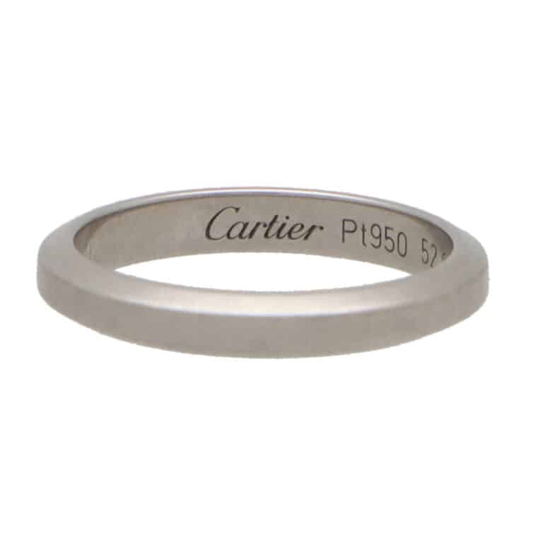Vintage C de Cartier Platinum Wedding Band, Size 57
