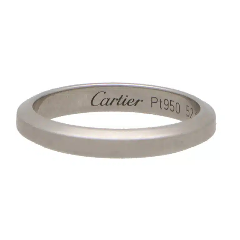 Vintage C de Cartier Platinum Wedding Band, Size 57