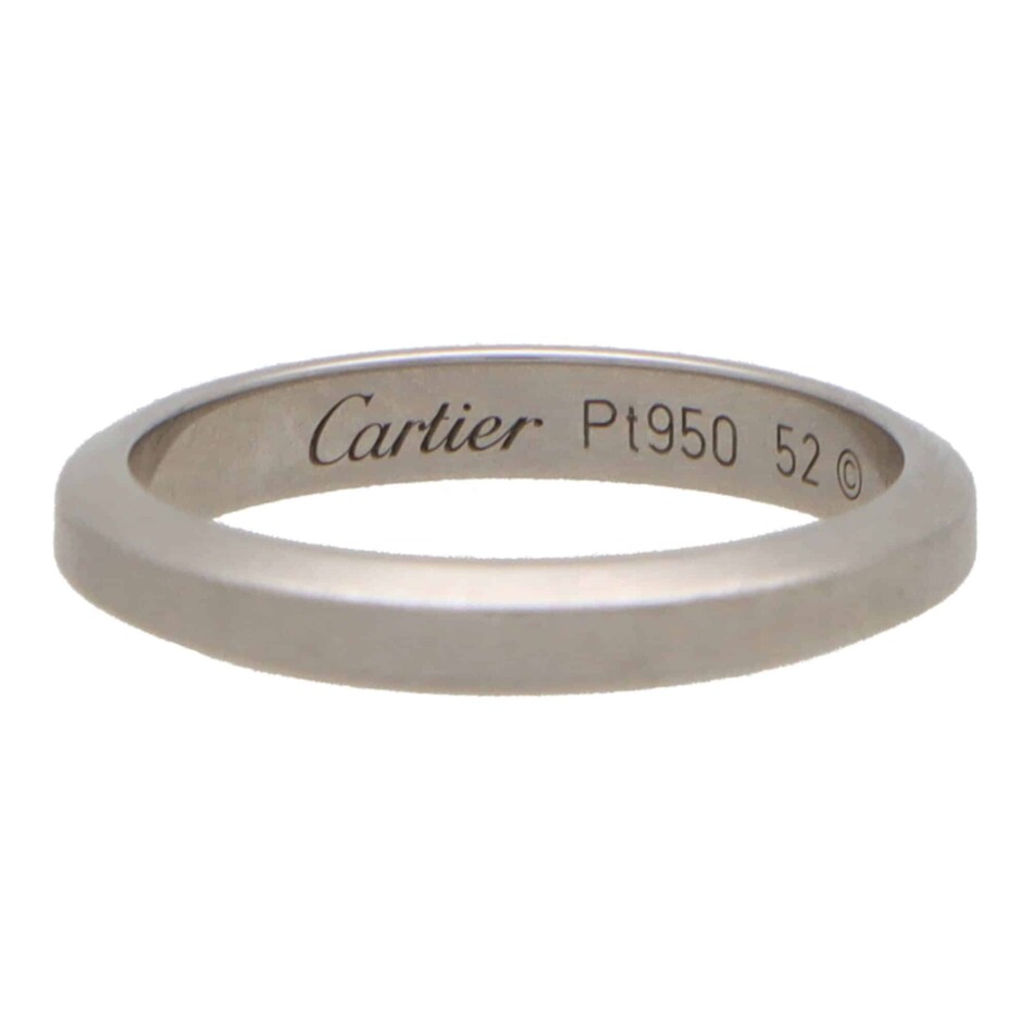 Vintage Cartier Platinum Wedding Band, Size 52