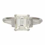 Art Deco Inspired GIA Certified Emerald Cut Diamond Ring