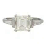 Art Deco GIA Certified Emerald Cut Diamond Ring
