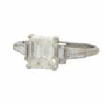 Art Deco GIA Certified Emerald Cut Diamond Ring