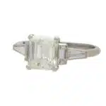 Art Deco GIA Certified Emerald Cut Diamond Ring