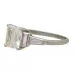 Art Deco GIA Certified Emerald Cut Diamond Ring