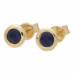 Round Cut 0.43ct Blue Sapphire Stud Earrings