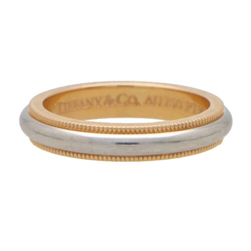 Vintage Tiffany & Co. Platinum and Rose Gold Wedding Band