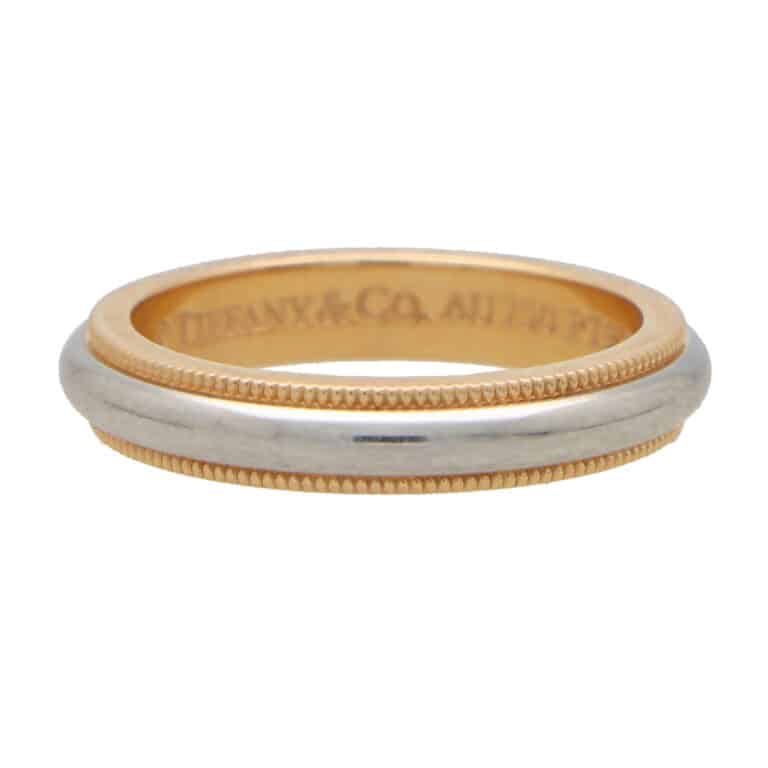 Vintage Tiffany & Co. Platinum and Rose Gold Wedding Band