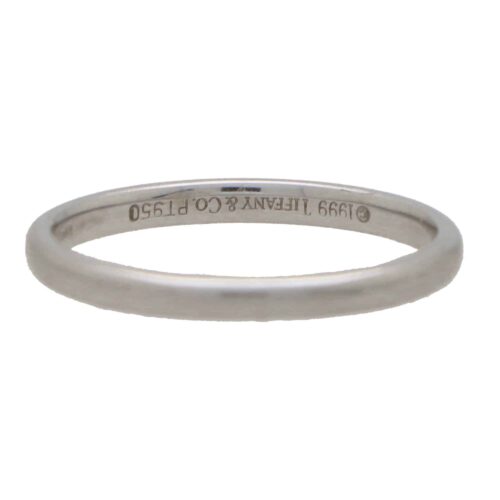 Vintage 1999 Tiffany & Co. 'Lucida' Platinum Wedding Band