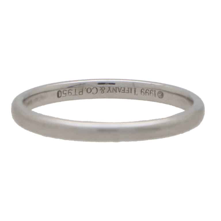 Vintage 1999 Tiffany & Co. 'Lucida' Platinum Wedding Band